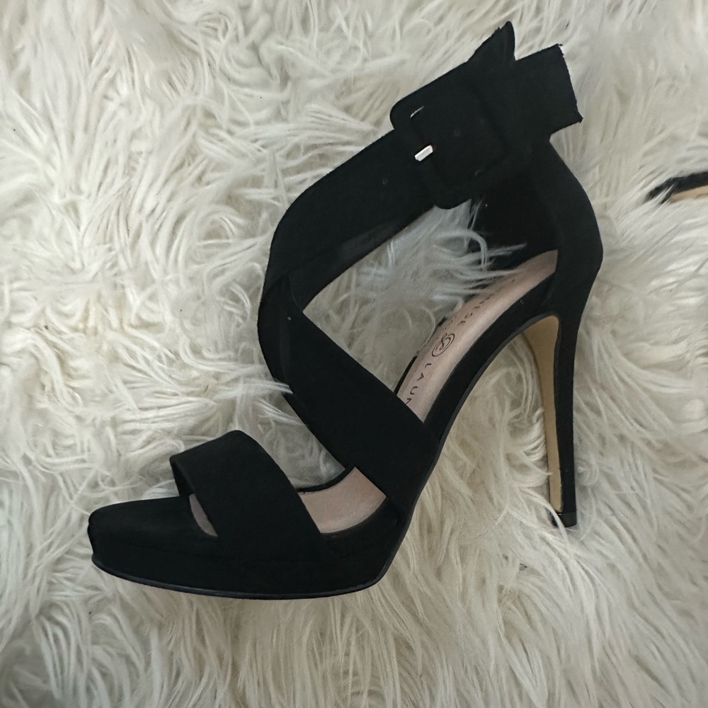 Elegant Black High Heel Sandals